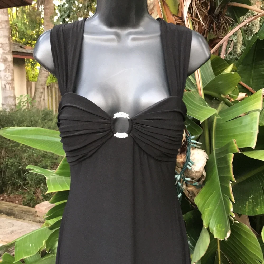 Betsy and Adam jeweled accent Halter gown